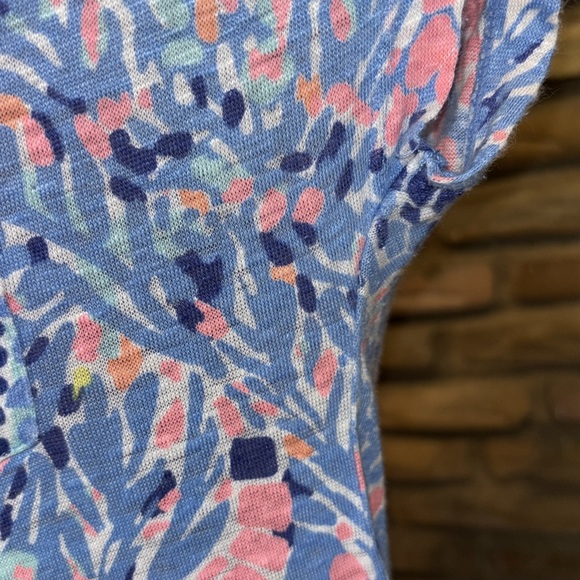 LILLY PULITZER TIC TAC TILE ALLOVER DUVAL LINEN DRESS Size Large Blue - Picture 6 of 8